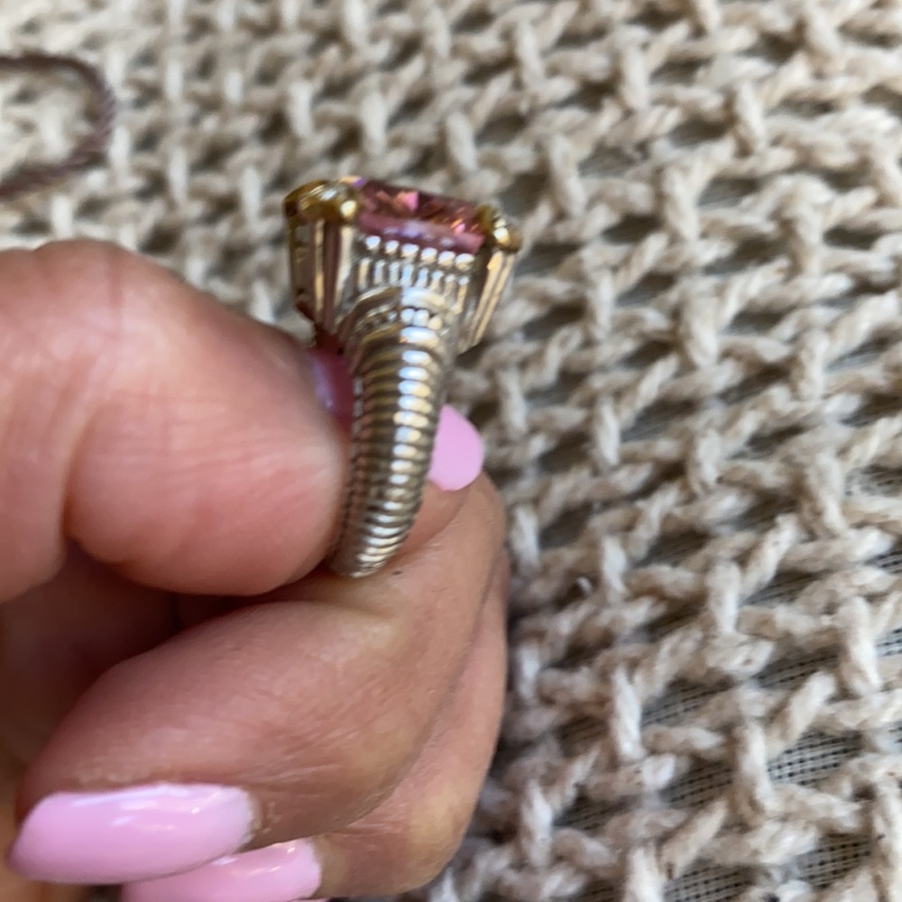 Judith Ripka silver and gold ring. - Picture 3 of 3